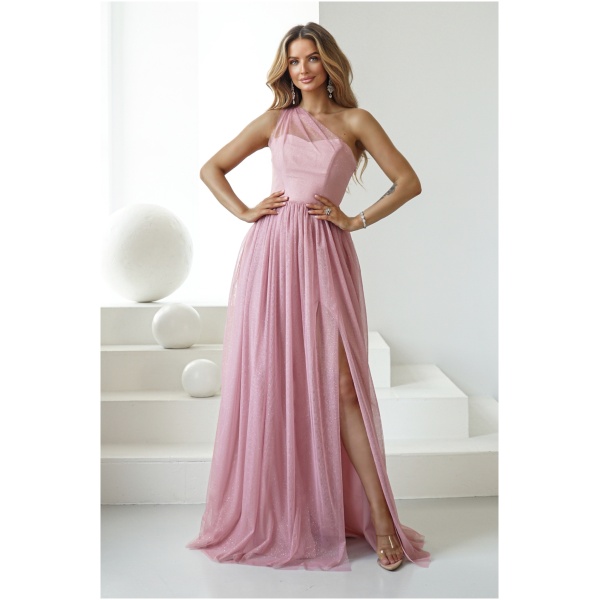Warsaw Dress Ružové tylové trblietavé šaty Veľkosť: L