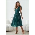 Warsaw Dress Smaragdové tylové midi šaty Veľkosť: M