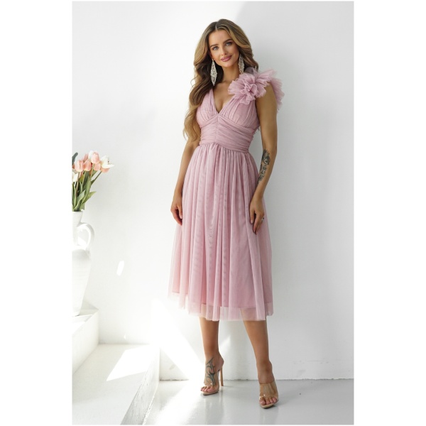 Warsaw Dress Staroružové tylové midi šaty Veľkosť: S