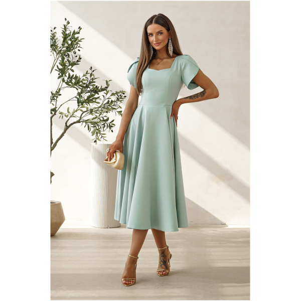 Warsaw Dress Zelené spoločenské midi šaty Veľkosť: M