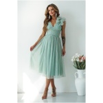 Warsaw Dress Zelené tylové midi šaty Veľkosť: L