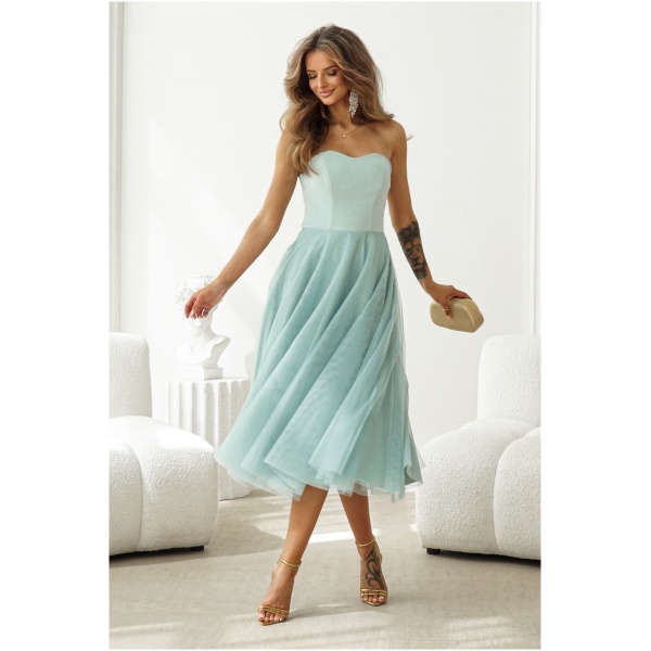 Warsaw Dress Zelené tylové midi šaty Veľkosť: M