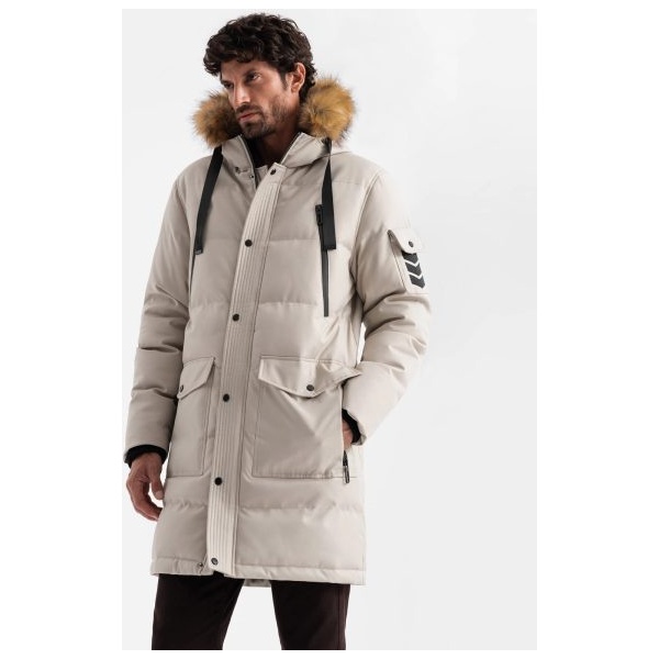 Zimná béžová parka V5 JALP-0182 - S