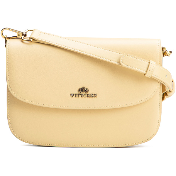 Žltá crossbody kabelka z prírodnej kože 100-4E-214-Y