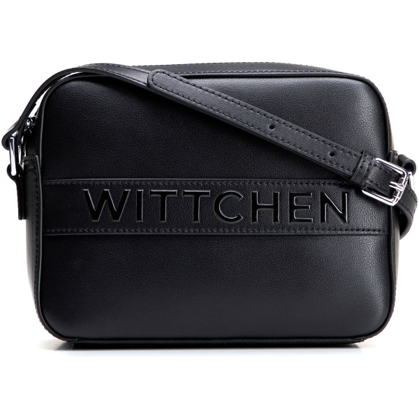 Čierna crossbody kabelka z prírodnej kože 100-4E-634-1