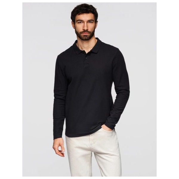 Čierna polokošeľa s dlhým rukávom V2 POBL-0162 - XL
