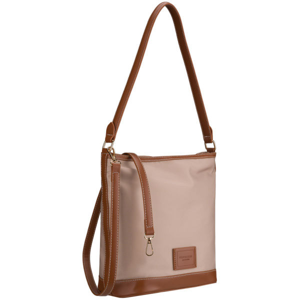 Dámska béžová crossbody kabelka z polyesteru - Peterson