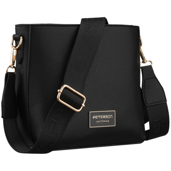Dámska čierna crossbody kabelka z ekokože - Peterson
