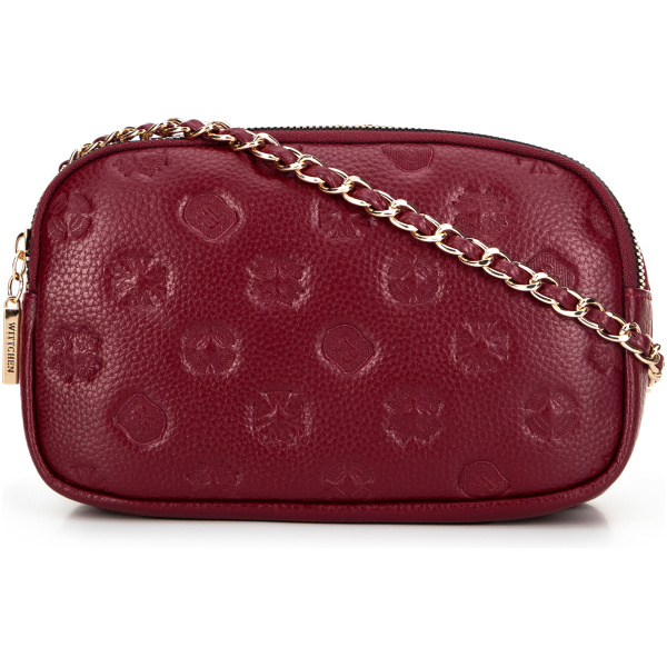 Dámska kožená crossbody kabelka na retiazke oranžová 99-4E-305-6