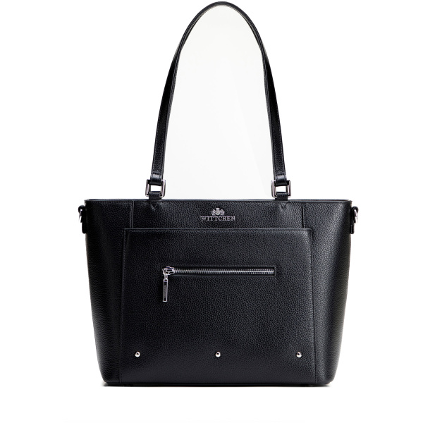 Dámska shopper kabelka čierno-strieborná 100-4E-607-1S