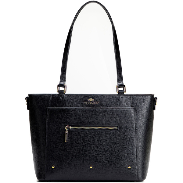 Dámska shopper kabelka čierno-zlatá 100-4E-607-1G