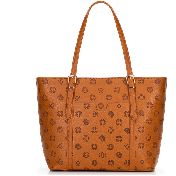 Dámska shopper kabelka z ekologickej kože hnedá 101-4Y-P05-5