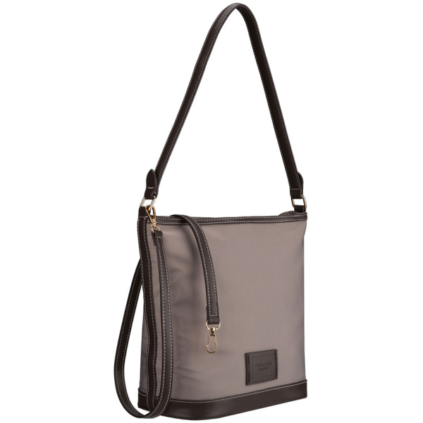 Dámska tmavobéžová crossbody kabelka z polyesteru - Peterson