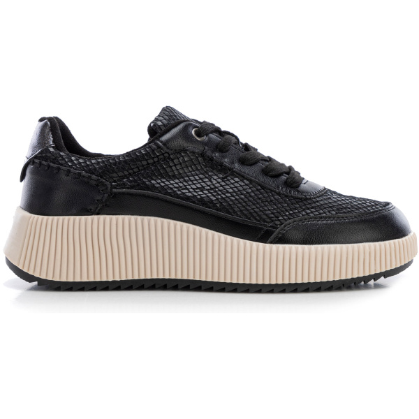 Dámske kožené sneakersy čierne 99-DP-403-1