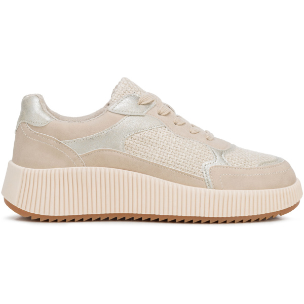 Dámske sneakersy na platforme béžové 102-P-400-9