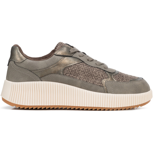 Dámske sneakersy na platforme hnedé 102-P-400-8
