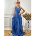 Dlhé spoločenské šaty MEGARA modré Veľkosť: XXS/XS