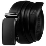 Elegantná čierny kožený pánsky opasok s automatickou prackou - 95 cm
