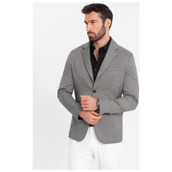 Originálne  šedé sako s jemným vzorom V2-BLZB-0116 - XXL