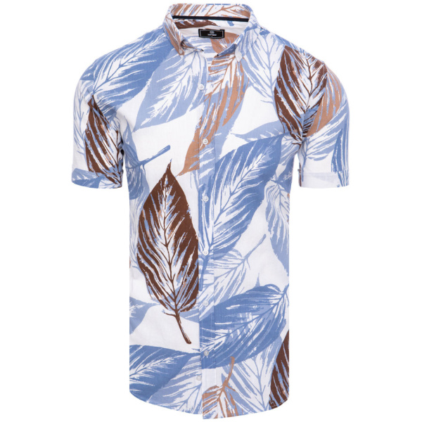 Pánska vzorovaná košeľa KX1033 s krátkym rukávom