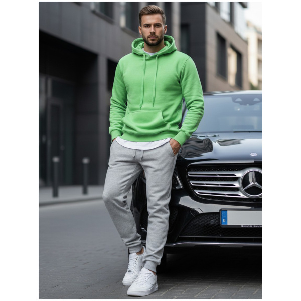 Pánska zelená mikina s kapucňou BX5082