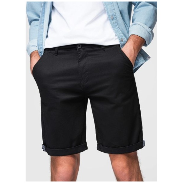 Pánske čierne chinos šortky s lemom  čierne V9 W532 - XXL
