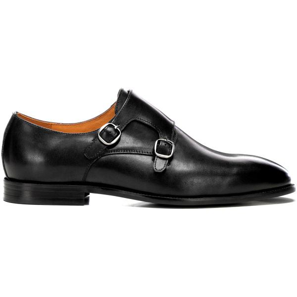 Pánske double monk topánky z prírodnej kože – moderná elegancia s dvoma prackami 101-M-301-1