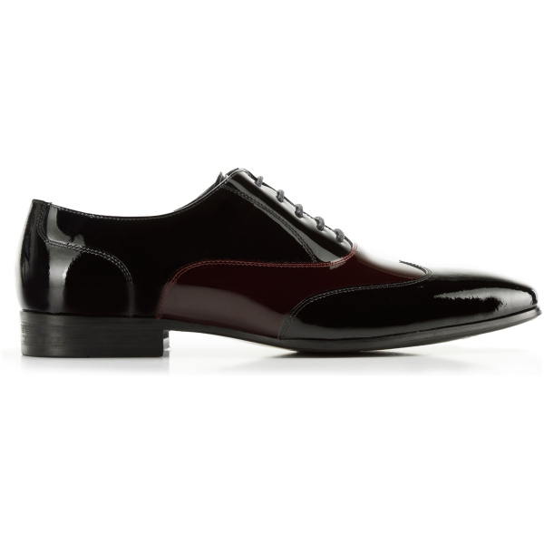 Pánske dvojfarebné lakované oxfordky 96-M-503-13
