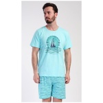 Trendy pánske pyžamo Jachting v mentolovej farbe - M
