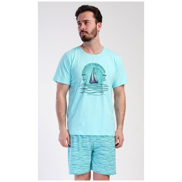 Trendy pánske pyžamo Jachting v mentolovej farbe - M